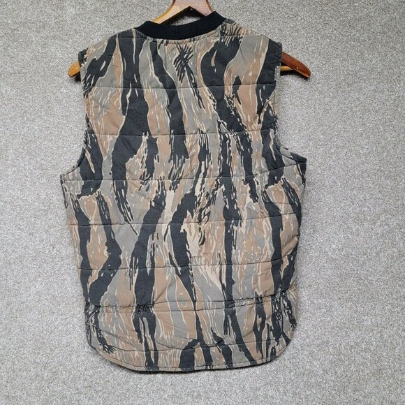 Vtg 70s Neet Insulated Camouflage Outdoors Camo Zip Hunting Vest USA Made L‎ - Picture 3 of 9